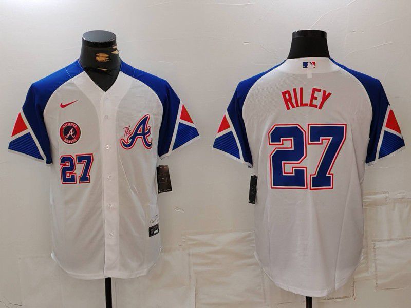 Men Atlanta Braves #27 Riley White City Edition 2024 Nike MLB Jersey style 6